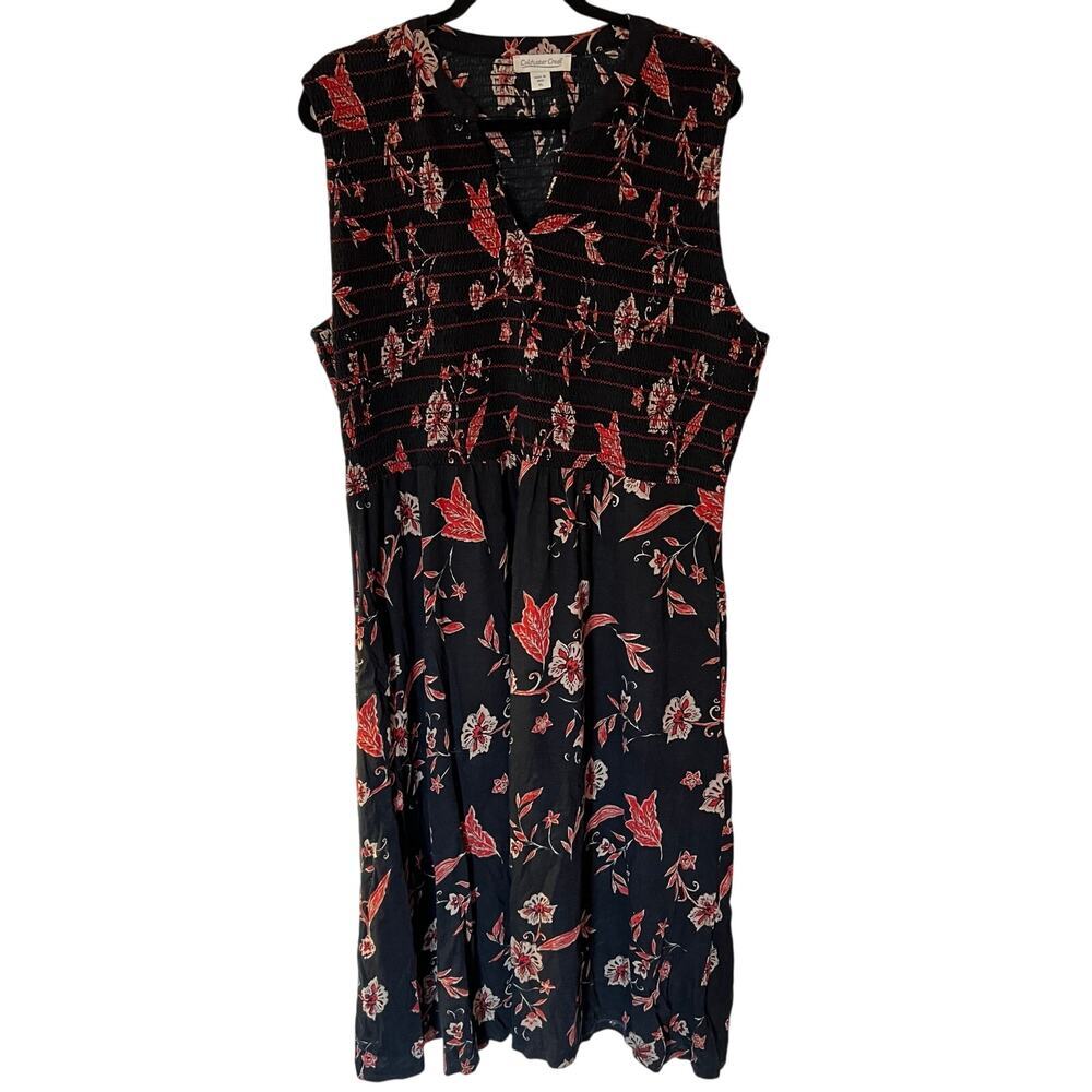 Coldwater Creek Smocked Maxi Printed Tank Dress SZ XL​